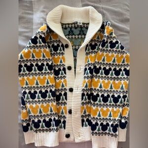 Janie and Jack Mickey Mouse Patterned Cardigan- size 5